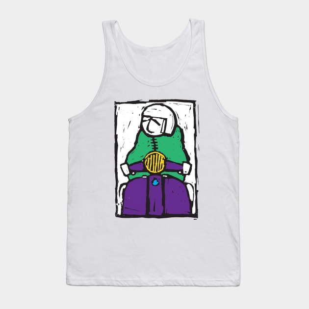 Retro Scooter, Classic Scooter, Scooterist, Scootering, Scooter Rider, Mod Art Tank Top by Scooter Portraits